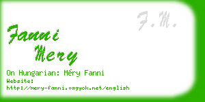 fanni mery business card